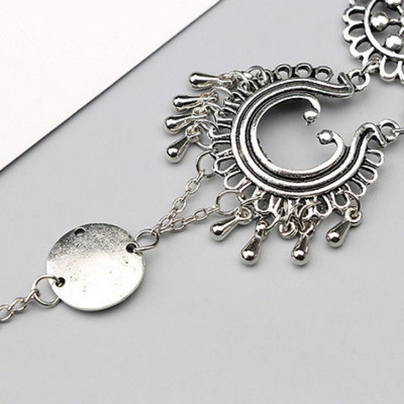 Pair of Bali Boho Silver Barefoot Sandal Anklets - Picture 4 of 5